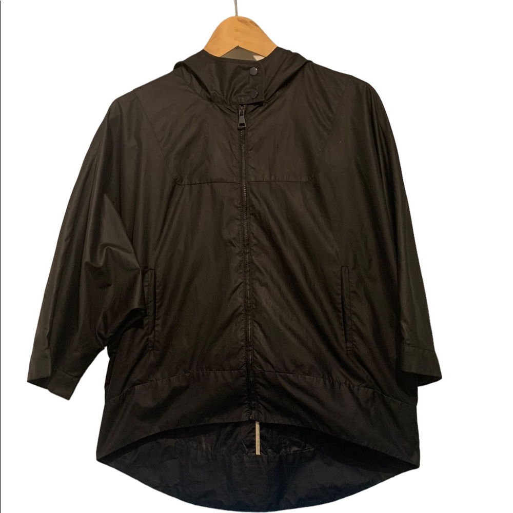 Zara Boxy Cut Hooded Windbreaker Midnight Navy